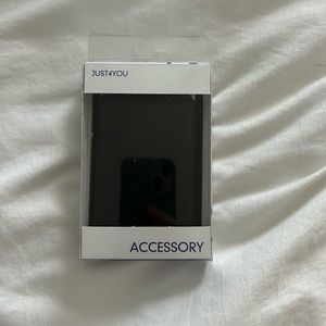 Black leather phone wallet